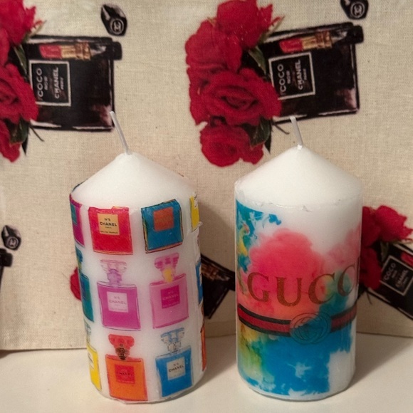 Other - Custom - Set of Two (2) Custom Decorative Candles
